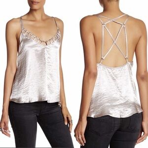 Free People Silver Haze Metallic Tank Top
